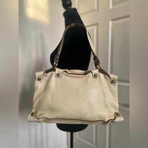 FRYE Leather Ivory Satchel Handbag